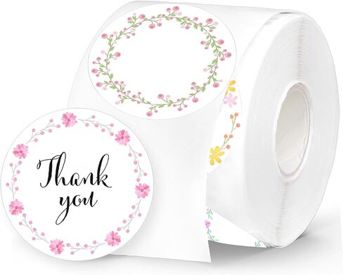 Floral Direct Thermal Labels Colorful Wildflower Labels Wild Flower Round Self-Adhesive Printer Decals for Various Festivals Spring Name Tag Candle Baking Canning Wedding DIY,500 Pcs（4 Designs） in Kuwait