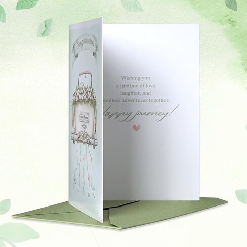 Wedding Card for Bride and Groom-Elegant Bridal Shower & Engagement Card, Congratulations Greeting Card for Bride to Be, Wedding Gifts for Couples(Getaway Car) in Kuwait