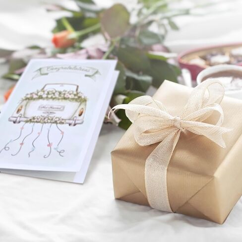 Wedding Card for Bride and Groom-Elegant Bridal Shower & Engagement Card, Congratulations Greeting Card for Bride to Be, Wedding Gifts for Couples(Getaway Car) in Kuwait
