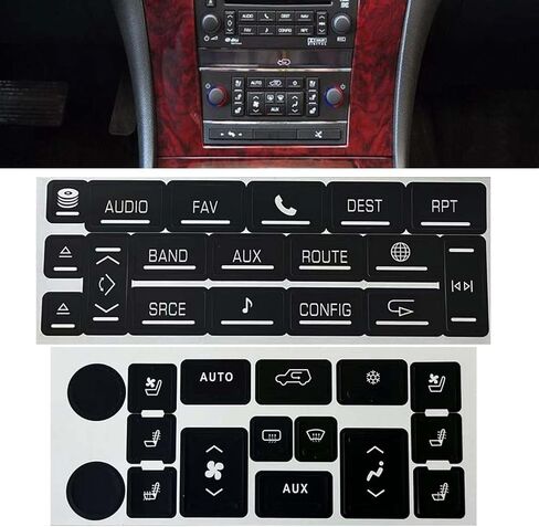 AC Radio Button Repair Stickers Fit for Cadillac Escalade 2007-2014 EXT ESV Climate Control and Multimedia Radio Button Repair Decal Stickers in Kuwait