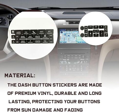 AC Radio Button Repair Stickers Fit for Cadillac Escalade 2007-2014 EXT ESV Climate Control and Multimedia Radio Button Repair Decal Stickers in Kuwait