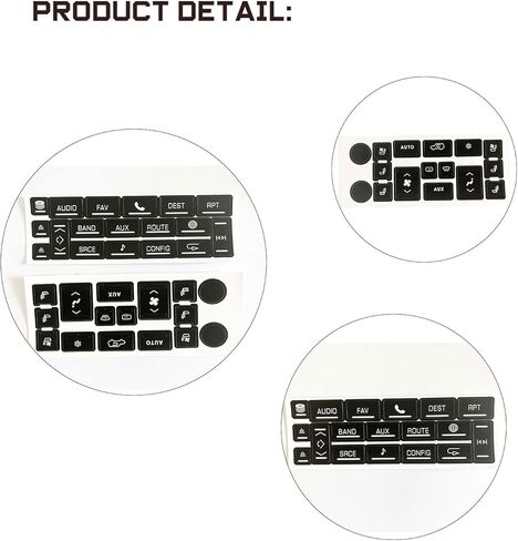 AC Radio Button Repair Stickers Fit for Cadillac Escalade 2007-2014 EXT ESV Climate Control and Multimedia Radio Button Repair Decal Stickers in Kuwait
