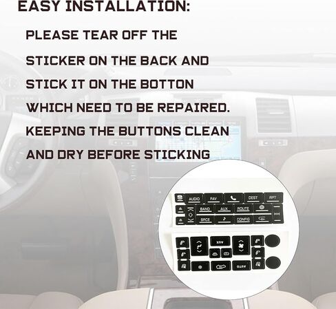 AC Radio Button Repair Stickers Fit for Cadillac Escalade 2007-2014 EXT ESV Climate Control and Multimedia Radio Button Repair Decal Stickers in Kuwait