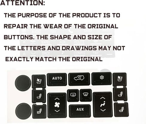 AC Radio Button Repair Stickers Fit for Cadillac Escalade 2007-2014 EXT ESV Climate Control and Multimedia Radio Button Repair Decal Stickers in Kuwait