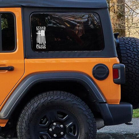 GRITKULTURE Stand for The American Flag and Kneel for The Cross Christian Decal Sticker 2-Pack - 8 Inches - Pro-Grade Vinyl Decal for Cars Trucks Laptops - Weatherproof and Durable in Kuwait