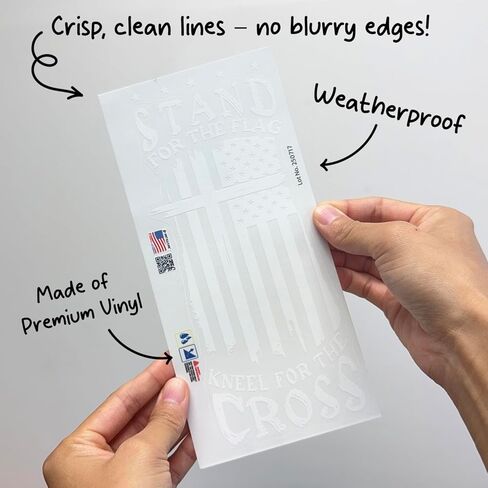 GRITKULTURE Stand for The American Flag and Kneel for The Cross Christian Decal Sticker 2-Pack - 8 Inches - Pro-Grade Vinyl Decal for Cars Trucks Laptops - Weatherproof and Durable in Kuwait