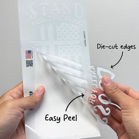 GRITKULTURE Stand for The American Flag and Kneel for The Cross Christian Decal Sticker 2-Pack - 8 Inches - Pro-Grade Vinyl Decal for Cars Trucks Laptops - Weatherproof and Durable in Kuwait