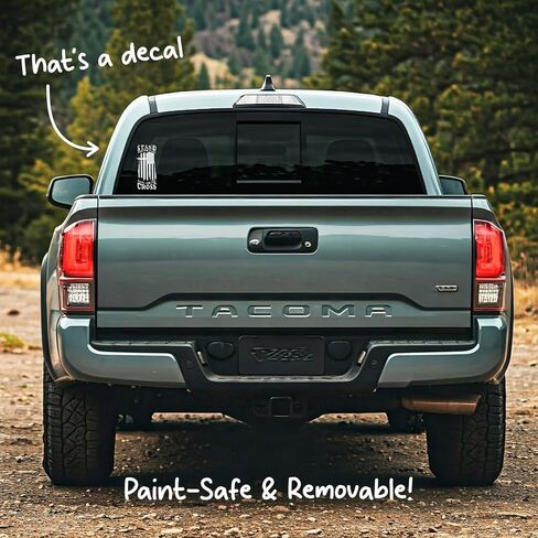 GRITKULTURE Stand for The American Flag and Kneel for The Cross Christian Decal Sticker 2-Pack - 8 Inches - Pro-Grade Vinyl Decal for Cars Trucks Laptops - Weatherproof and Durable in Kuwait