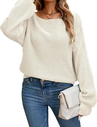Women's Loose Sweater, Elasticity, Soft, No Pilling, Lightweight, Fall Spring Sweater Tops for Women in Kuwait