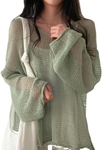 كوكيت الجمالية الكروشيه بلوزة Cottagecore الجنية الجرونج الملابس خفيفة الوزن سترة بديل البلوز قميص غير رسمي in Kuwait