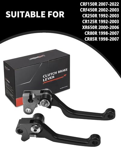 JFG RACING Dirt Bike Clutch Lever,Motorcycle Billet Pivot Foldable Clutch Brake Lever for CR80R 98-07/CR85R 98-07/CRF150R 07-25/CR125R 92-03/CR250R 92-03/CRF450R 02-03/XR650R 00-06 - Black in Saudi Arabia