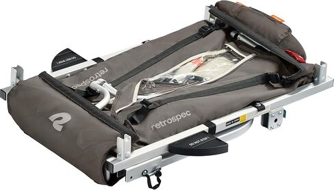 Retrospec Rover Plus Foldable Bike Trailer for Kids, Single/Double Passenger Child Bike Trailer with 5-Point Safety Harness, Reflective, Weather-Resistant Fabric and Safety Flag - Supports 40-80 lbs in Kuwait