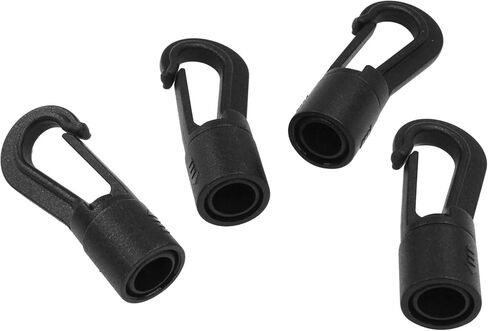 Hordion 16 Pcs Bungee Shock Cord End for 1/4 inch to 5/16 inch Cord Rope Terminal Ends Black Plastic Bungee Cord Hooks in Saudi Arabia