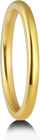 2mm 18K Yellow Gold Tungsten Wedding Bands Ring for Women and Men Dome Polished Comfort Fit Size 4-12 in Saudi Arabia