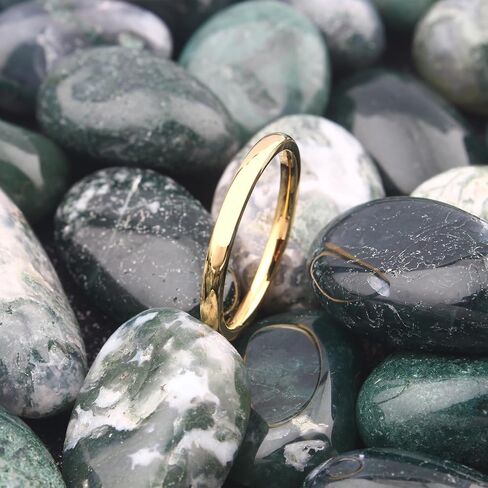 2mm 18K Yellow Gold Tungsten Wedding Bands Ring for Women and Men Dome Polished Comfort Fit Size 4-12 in Saudi Arabia