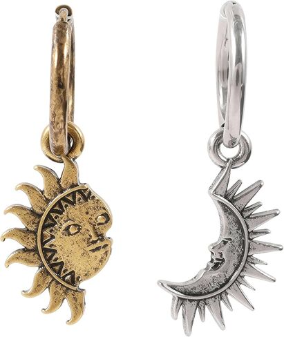 Sun and Moon Necklace Set, Asymmetric Sun Moon Necklaces for Him & Her, Matching Stainless Steel Celestial Pendant Necklace for Anniversary in Saudi Arabia