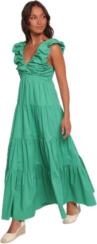 Petal & Pup Women's Elina Maxi Dress Green in Saudi Arabia
