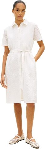 Tommy Hilfiger Women's Short Sleeve Cotton Eyelet Dress with Waist Tie Detail in Saudi Arabia