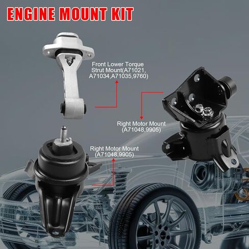 3 Pcs Engine Motor & Transmission Mount Compatible with 2010-2013 for Hyundai Tucson&2011-2013 for Kia Sportage 2.0L 2.4L AUTO OE: A71048 A71021 A71009 in Kuwait