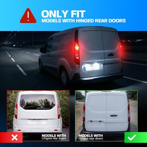 2 قطعة أضواء لوحة ترخيص LED لعام 2014 2015 2016 2017 2018 2019 2020 2021 2022 2023 F'ord Transit Connect لوحة ترخيص مصباح رقم لوحة العلامة، فقط للتوصيل مع الأبواب الخلفية المفصلية in Saudi Arabia