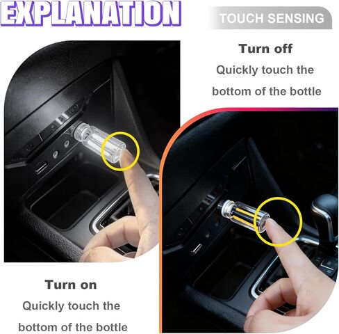 2PCS Car USB Night Light Bulb, Plug-in Retro Car Atmosphere Lamp with Touch Dimmable, Portable Mini USB Retro Glass Bottle Lamp for Vehicle, Bedroom, Camping Holiday Decoration(white) in Saudi Arabia