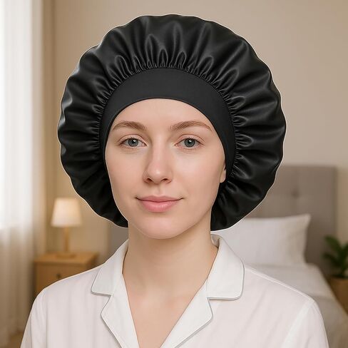 Satin Bonnet for Women, Hair Bonnet for Sleeping, Sleep Bonnets with Hair Wrap Design for Overnight Protection in Saudi Arabia