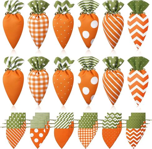 Siltriangle 24 pcs جزر عيد الفصح على شكل أكياس علاج عيد الفصح سلة سلة النسيج الرباط الحلوى هدية جيدة حقائب جيدة للبيض مطاردة الحفلات في الهواء الطلق in Kuwait