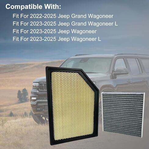 68518924AA Engine Air Filter and 68318365AA Cabin Air Filter Set Fit For 2023-2025 Jeep Wagoneer L 2022-2025 Grand Wagoneer in Kuwait