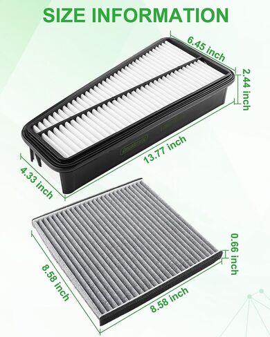 Activated Carbon Cabin & Engine Air Filter Set fit for Toyota 4Runner V6 4.0LGas 2003-2009(Not for 4.7L), FJ Cruiser V6 4.0L Gas(2007-2009), Replacement CF9846, 17801-0P010 in Kuwait