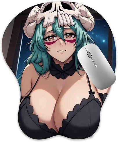 لوحة ماوس ثلاثية الأبعاد Oppai Mousepad مع مسند معصم من الجل الناعم Anime Manga Gaming Boob Pad مضادة للانزلاق (Nellie 08) in Kuwait