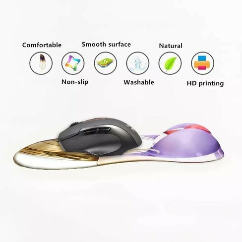 لوحة ماوس ثلاثية الأبعاد Oppai Mousepad مع مسند معصم من الجل الناعم Anime Manga Gaming Boob Pad مضادة للانزلاق (Nellie 08) in Kuwait