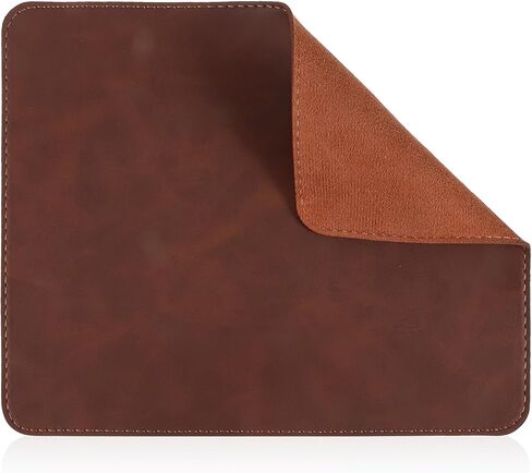 Mouse Pad, PU Non-Slip Mouse Mat, Leather Mouses Pad, Leather Mousepad with Stitched Edge, Double Side Mousepad for Home Office Desktop Computer Essentials Coconut Brown in Kuwait