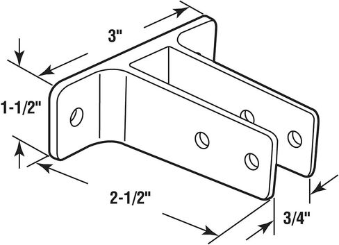 Sentry Supply 650-8372 2 Ear Urinal Wall Bracket, for Panel Size 3/4 In., Chrome Plated Zamak (Single Pack) in Saudi Arabia