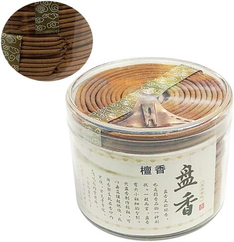 Ciieeo Natural Sandalwood Spiral Incense Coils with Holder for Aromatherapy Yoga Meditation Home Fresh Air Enhancement 2.55In in Saudi Arabia