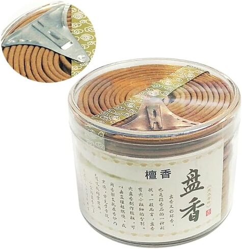 Ciieeo Natural Sandalwood Spiral Incense Coils with Holder for Aromatherapy Yoga Meditation Home Fresh Air Enhancement 2.55In in Saudi Arabia