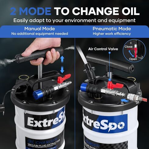 مستخرج زيت يدوي/هوائي سعة 6.5 لتر، مضخة مستخرج السوائل مع مزيل خزان المضخة و4 أنابيب لتغيير الزيت وخرطوم نزيف الفرامل لتغيير سائل الفرامل in Kuwait