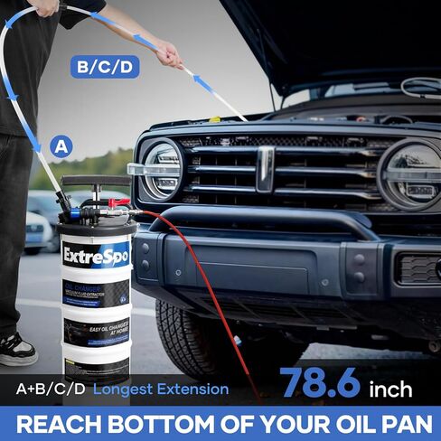 مستخرج زيت يدوي/هوائي سعة 6.5 لتر، مضخة مستخرج السوائل مع مزيل خزان المضخة و4 أنابيب لتغيير الزيت وخرطوم نزيف الفرامل لتغيير سائل الفرامل in Kuwait