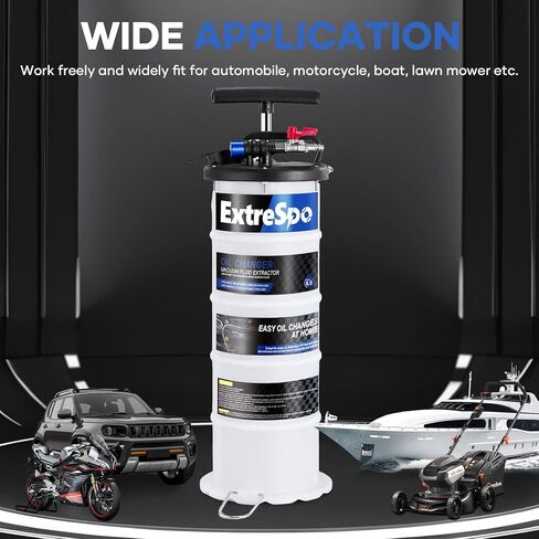 مستخرج زيت يدوي/هوائي سعة 6.5 لتر، مضخة مستخرج السوائل مع مزيل خزان المضخة و4 أنابيب لتغيير الزيت وخرطوم نزيف الفرامل لتغيير سائل الفرامل in Kuwait