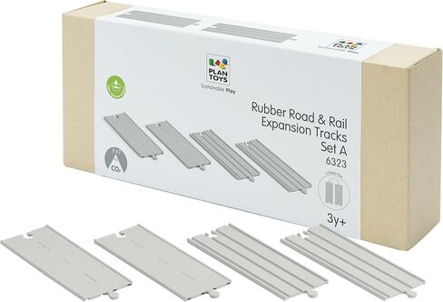 PlanToys Rubber Road & Rail Extension Tracks - Set A (6323) in Kuwait