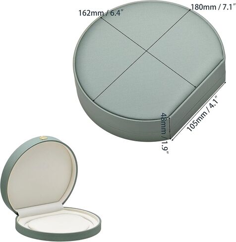 Premium PU Leather Jewelry Box for Pearl Necklace/Beaded Strand, Sage Green in Kuwait