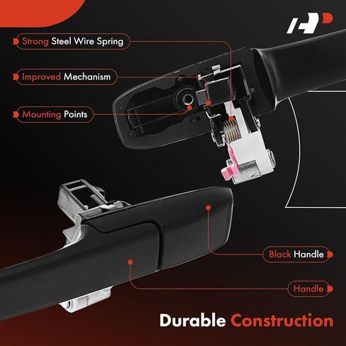 A-Premium Rear Right Passenger Side Exterior Door Handle Compatible with Honda CR-V CRV 2002 2003 2004 2005 2006, Smooth Black, Replace# 72640-S9A-003 in Saudi Arabia