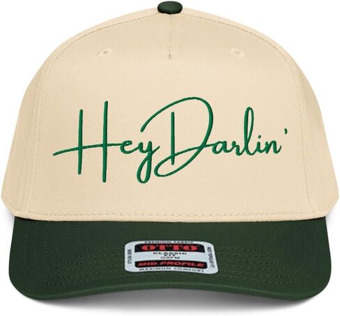 NX1 Hey Darlin قبعة مطرزة بلونين متوسط ​​التاج منحني بيل Snapback هدية قبعة نصية للرجال والنساء in Saudi Arabia