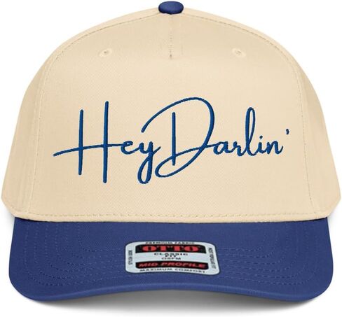 NX1 Hey Darlin قبعة مطرزة بلونين متوسط ​​التاج منحني بيل Snapback هدية قبعة نصية للرجال والنساء in Saudi Arabia