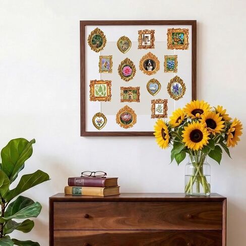 30Pcs Vintage Mini Picture Frames Mini Gold Frames Small Antique Resin Photo Frame for DIY Tabletop Jewelry Display Photography Holiday Party Wall Decor in Kuwait