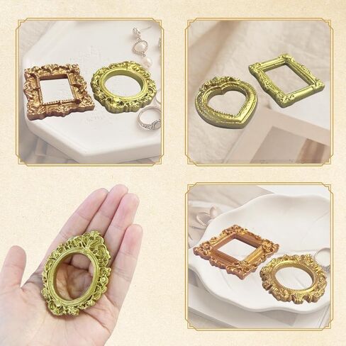 30Pcs Vintage Mini Picture Frames Mini Gold Frames Small Antique Resin Photo Frame for DIY Tabletop Jewelry Display Photography Holiday Party Wall Decor in Kuwait