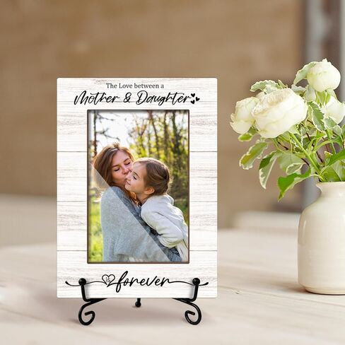 إطار صورة أمي، الحب بين الأم وابنتها هو إطار الصورة إلى الأبد، إطار صورة خشبي مع حامل، إطار صورة 4x6 لعرض الطاولة، ديكورات سطح المكتب لغرفة النوم والمكتب المنزلي -06 in Kuwait