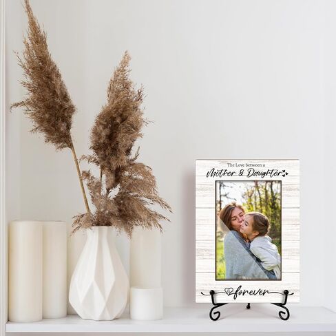 إطار صورة أمي، الحب بين الأم وابنتها هو إطار الصورة إلى الأبد، إطار صورة خشبي مع حامل، إطار صورة 4x6 لعرض الطاولة، ديكورات سطح المكتب لغرفة النوم والمكتب المنزلي -06 in Kuwait