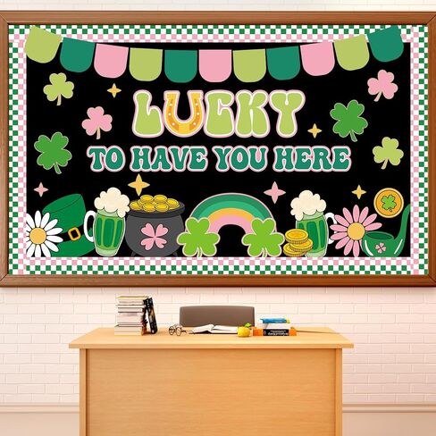 St. Patrick's Day Bulletin Board Classroom Decorations Green Shamrock Cutouts Shamrock Bulletin Board for Holiday Nursery Classroom Door Wall Decor St. Patrick's Party Supplies in Saudi Arabia