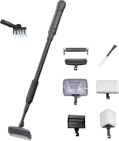 الأسماك الهمسية 4in1 أدوات تنظيف ألياف الكربون أدوات تنظيف طويلة المقبض طول قابلة للتعديل 18 ~ 24inch أسماك أسماك طقم مكشط فرش مكشط. in Kuwait