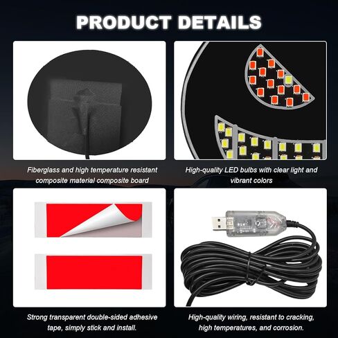 ضوء عيون الشيطان للسيارات، توصيل وتشغيل USB، أضواء عين الشيطان LED، علامة ديناميكية للزجاج الأمامي مع 11 وضعًا، نافذة خلفية LED مضحكة، أدوات خارجية لعلامة الشيطان للسيارات وسيارات الدفع الرباعي (H-7) in Kuwait